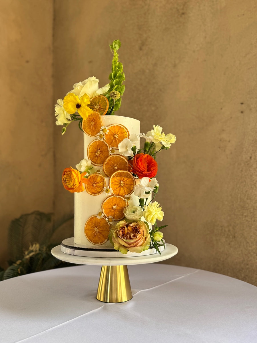 Citrus Garden wedding cake
